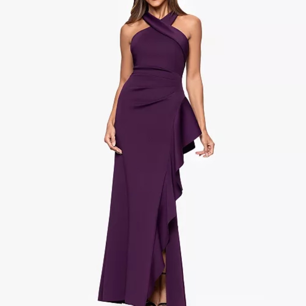 Xscape Asymmetrical Purple Dress